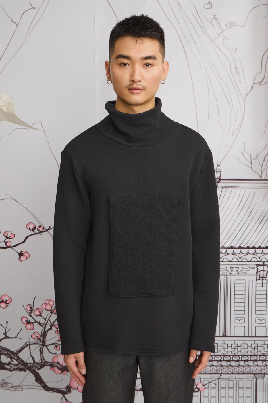 Chariot - sweatshirt with zipper at the back